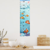 Schattigee Clown Fish Groei Grafieken Poster (Keuken)