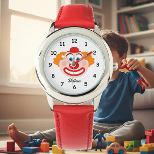Schattigee clown gezicht kind horloge met aangepas