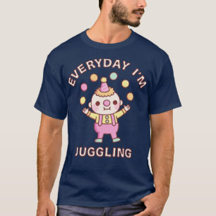 Schattigee clown jongleur elke dag im jongleren t-shirt