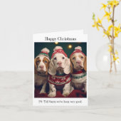 Schattigee Clumber Spaniels Kerst Kaart (Gele Bloem)