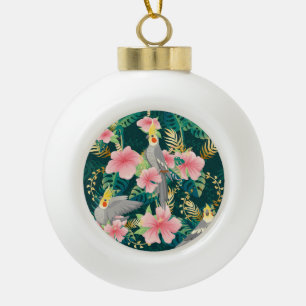 Schattigee Cockatiel Parrot Pattern Keramische Bal Ornament