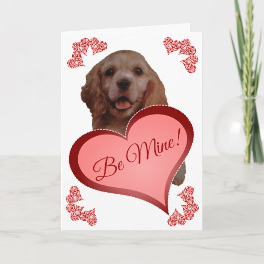 Schattigee  Cocker Spaniel Custom Valentijn Kaart (Voorkant)
