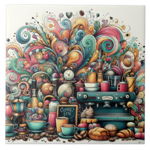 Schattigee coffeeshop bar zakelijke crafting tegeltje