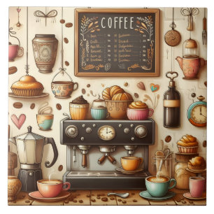 Schattigee coffeeshop bar zakelijke crafting tegeltje