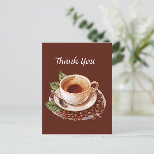 Schattigee coffeeshop dank u voor verkopers briefkaart (Staand voorkant)