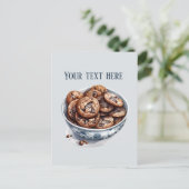 Schattigee Cookie Bowl Tekst toevoegen Business Briefkaart (Staand voorkant)