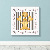 Schattigee Cookie Gingerbread Man Canvas Afdruk (Insitu (Houten vloer))