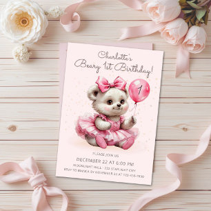 Schattigee Coquette Ballerina Beer Beary 1e verjaa Kaart