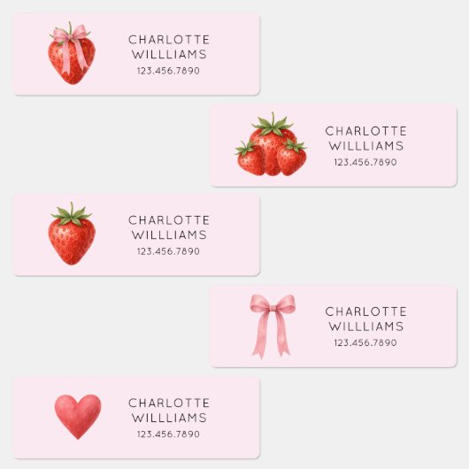 Schattigee Coquette Bow Aardbei Terug naar School  Labels (Groep)
