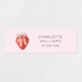 Schattigee Coquette Bow Aardbei Terug naar School  Labels (Design 1)