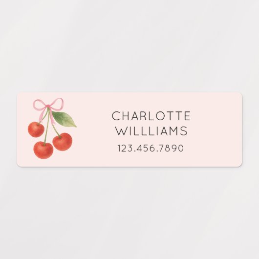 Schattigee Coquette Bow Cherry Terug naar School K Labels (Design 2)