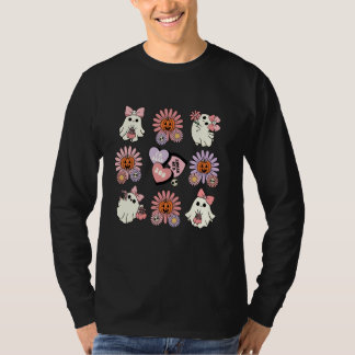 Schattigee Coquette Bow Funny Floral Boo Ghost Spo T-shirt