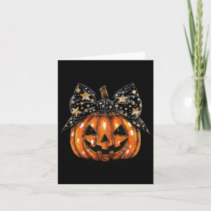 Schattigee Coquette Bow Pumpkin Halloween Vrouwen Kaart