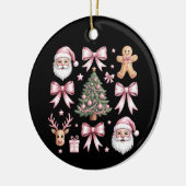 Schattigee Coquette Bow Roze Kerstboom Santa Ginge Keramisch Ornament (Links)
