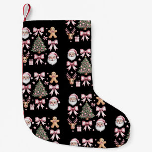 Schattigee Coquette Bow Roze Kerstboom Santa Ginge Kleine Kerstsok