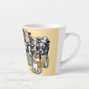 Schattigee Corgi en Koeien Latte Mok