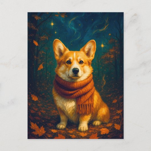 Schattigee Corgi Happy Herfst Autumn Park Briefkaa Briefkaart (Voorkant)