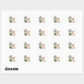 Schattigee Corgi met Orchidea Ronde Sticker (Vel)