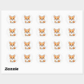 Schattigee Corgi op witte achtergrond Sticker (Vel)