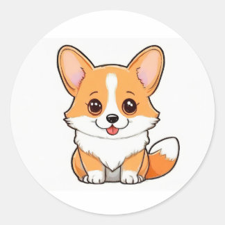 Schattigee Corgi op witte achtergrond Sticker