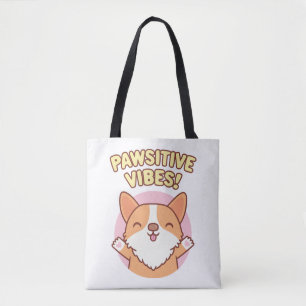 Schattigee Corgi Paws Pawsitive Vibes Draagtas