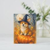 Schattigee Corgi Pumpkin Happy Halloween Briefkaar Briefkaart (Staand voorkant)