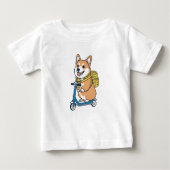 Schattigee Corgi Scooter Kinder T-shirt (Voorkant)