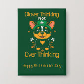 Schattigee Corgi St. Patrick's Day Button (Voorkant)