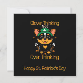 Schattigee Corgi St. Patrick's Day Kaart - Flat De