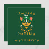 Schattigee Corgi St. Patrick's Day Kaart - Flat De (Voorkant / Achterkant)