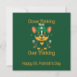 Schattigee Corgi St. Patrick's Day Kaart - Flat De