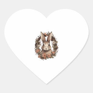 Schattigee Cottagecore Bloemen Konijn Esthetische Hart Sticker