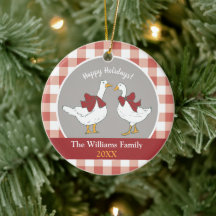 Schattigee Cottagecore Country Geese Rood Grijs