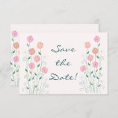 Schattigee Country Daisies Pinks Wedding Save the  Save The Date (Voorkant / Achterkant)