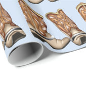 Schattigee Cowboy Boot Gift Wrap Cadeaupapier (Rol Hoek)