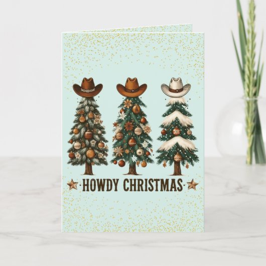 Schattigee Cowboy Christmas Kaart (Voorkant)