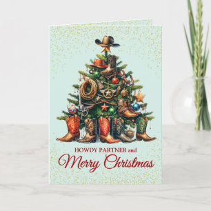 Schattigee Cowboy Christmas Kaart