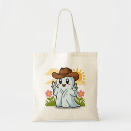 Schattigee Cowboy GhCuteost voor Halloween Fun Dec Tote Bag