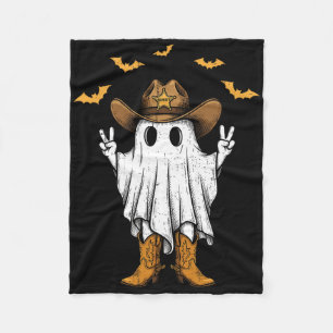 Schattigee Cowboy Ghost Sheriff Peace Funny Hallow Fleece Deken