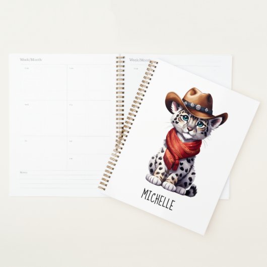 Schattigee Cowboy Snow Leopard Naam Planner (Display)
