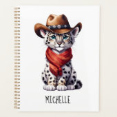 Schattigee Cowboy Snow Leopard Naam Planner (Voorkant)