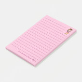 Schattigee Cowgirl Custom Lined Kinder Roze Post-it® Notes (Schuin)