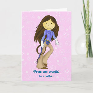 Schattigee Cowgirl Verjaardag Kaart