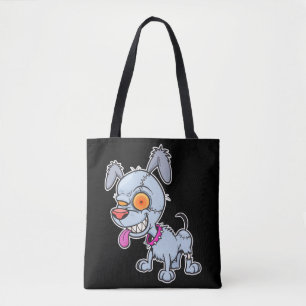 Schattigee Cranky Zombie Dog Illustratie Draagtas