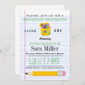 Schattigee Crayola Teacher Afstuderen Uitnodiging (Voorkant / Achterkant)