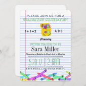 Schattigee Crayola Teacher Afstuderen Uitnodiging (Voorkant / Achterkant)