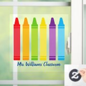 Schattigee Crayon Basisschool Leraar Custom Class Raamsticker (Huis)