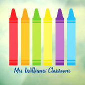 Schattigee Crayon Basisschool Leraar Custom Class Raamsticker (Vel 3)