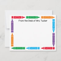 Schattigee Crayon Border Teacher Naam Stationery