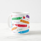 Schattigee Crayons & Apples Naam van de Docent Koffiemok (Voorkant links)